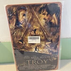 Troy Brad Pitt Movie Metal Poster Tin Sign - 20x30cm Collectable Plate